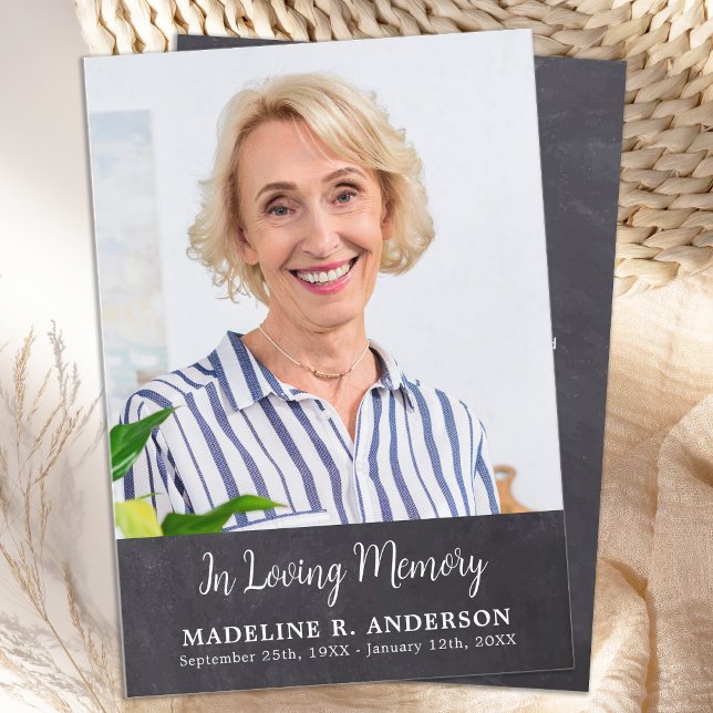 Tarjeta De Agradecimiento Sencilla fotografía funeraria simpatía en memoria  (Subido por el creador)