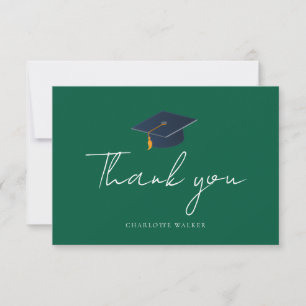 Tarjeta De Agradecimiento Sencilla Gratitud Tipográfica para Graduados