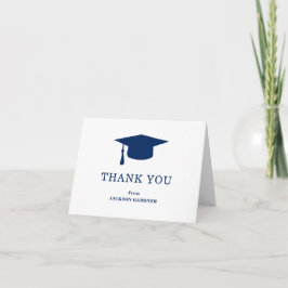 Tarjeta De Agradecimiento Sencilla Junta de Mortero Azul de la Marina Gradua