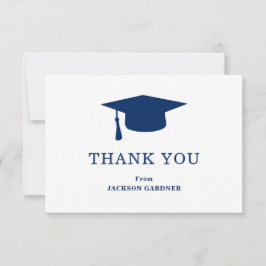 Tarjeta De Agradecimiento Sencilla Junta de Mortero Azul de la Marina Gradua