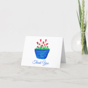 Tarjeta De Agradecimiento Sencilla Planta de Acuarela De Sentido Gracias
