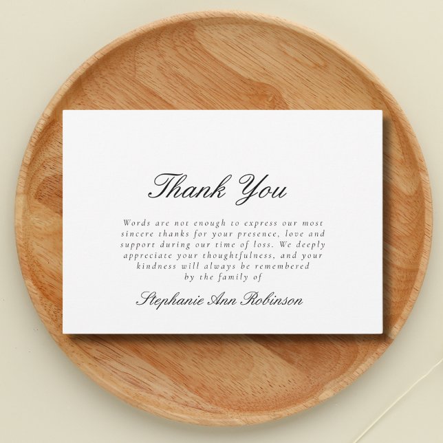 Tarjeta De Agradecimiento Sencilla Simpatía Funeral (Subido por el creador)