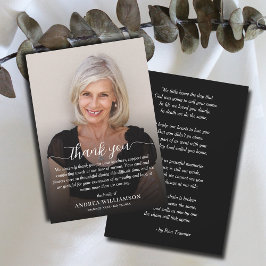 Tarjeta De Agradecimiento Sencilla simpatía por la foto del funeral