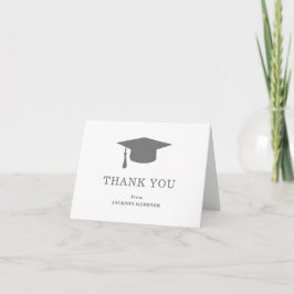 Tarjeta De Agradecimiento Sencilla tabla de mortero gris Graduación moderna