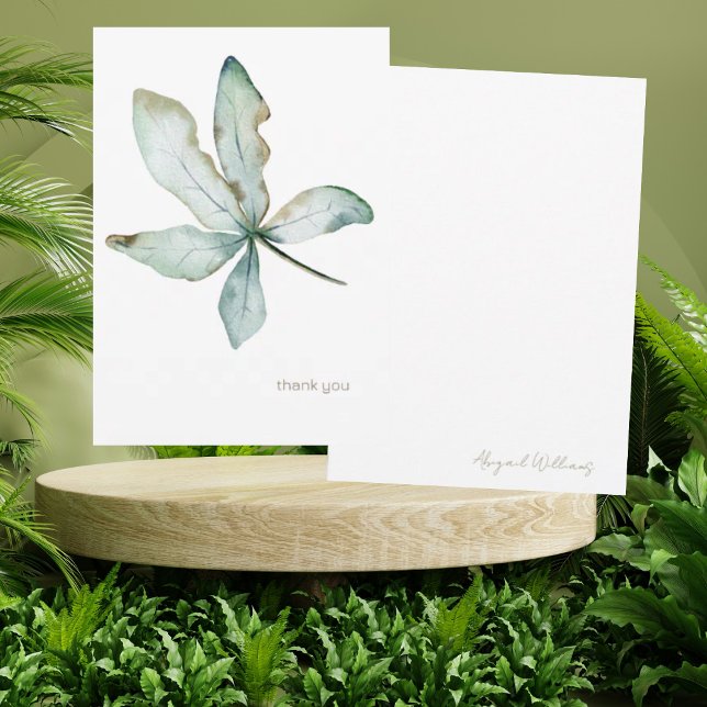 Tarjeta De Agradecimiento Sencilla Tropical Greenery Personalizada (Subido por el creador)