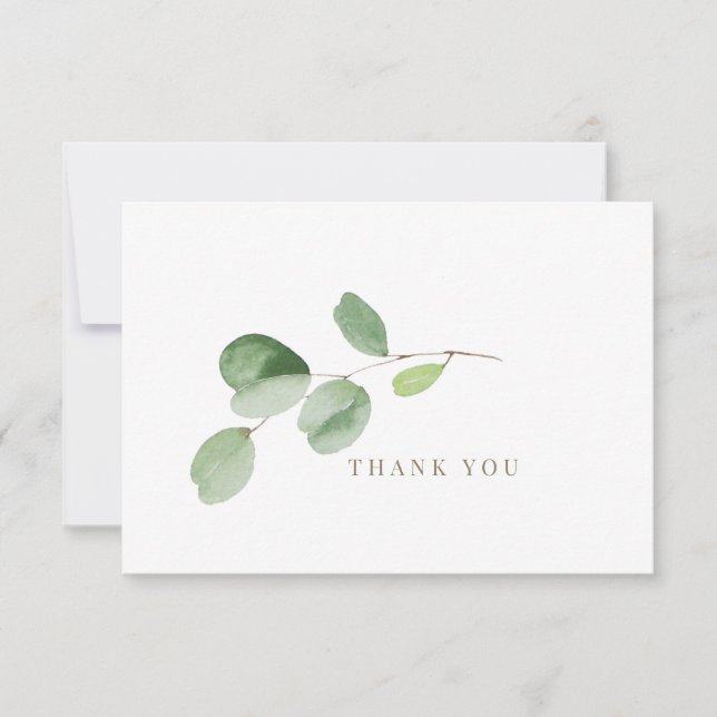 Tarjeta De Agradecimiento Sencilla vegetación Dificultad funeraria Gracias I (Anverso)