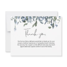 Sencilla vegetación floral azul Funeral Gracias