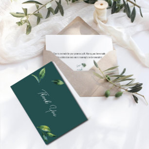 Tarjeta De Agradecimiento Sencilla vegetación Minimalista Script Bridal Show
