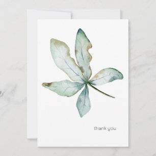 Tarjeta De Agradecimiento Sencilla vegetación tropical Personalizado Seafoam