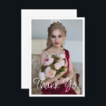 Tarjeta De Agradecimiento Sencilla y elegante foto de Bat Mitzvah Cumpleaños<br><div class="desc">Simple Elegant Photo Bat Mitzvah Birthday Gracias Card incluye el elegante texto "Gracias" en el guión de caligrafía blanca al frente con su mensaje personalizado al revés. Personalice editando el texto en los cuadros de texto. Diseñado por ©Evco Studio www.zazzle.com/store/evcostudio</div>