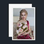 Tarjeta De Agradecimiento Sencilla y elegante foto de Bat Mitzvah Cumpleaños<br><div class="desc">Simple Elegant Photo Bat Mitzvah Birthday Gracias Card incluye el elegante texto "Gracias" en el guión de caligrafía blanca al frente con su mensaje personalizado al revés. Personalice editando el texto en los cuadros de texto. Diseñado por ©Evco Studio www.zazzle.com/store/evcostudio</div>
