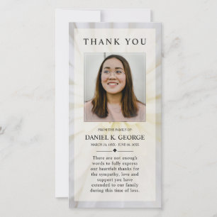 Tarjeta De Agradecimiento Sencilla y elegante foto del funeral en memoria de