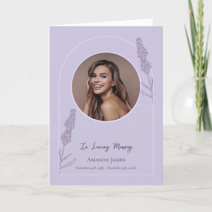 Tarjeta De Agradecimiento Sencilla y elegante Lavanda florece funeral conmem