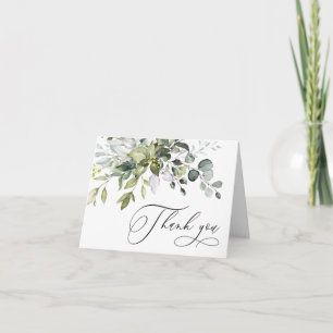 Tarjeta De Agradecimiento Sencilla y elegante vegetación de eucalipto en acu