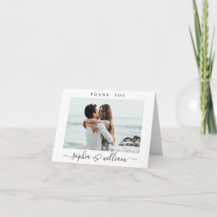 Tarjeta De Agradecimiento Sencillamente Elegante Corazones de Boda Sencilla