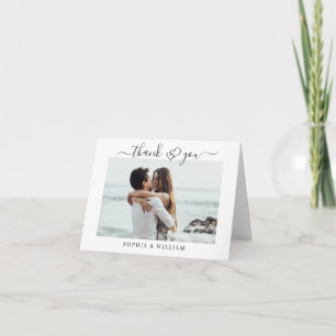 Tarjeta De Agradecimiento Sencillamente Elegante Corazones de Boda Sencilla