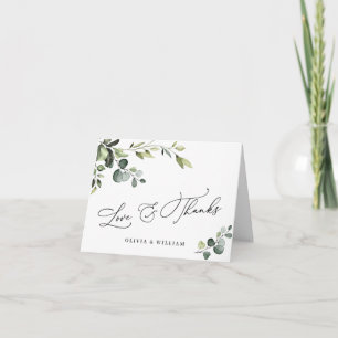 Tarjeta De Agradecimiento Sencillamente Elegante Eucalyptus acuarela Floral 