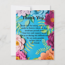 Tarjeta De Agradecimiento Sencillamente Elegante Simpatía Funeral Floral