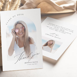 Tarjeta De Agradecimiento Sencillo Arco de Guión Elegante 2 Graduación de Fo