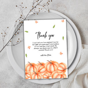 Tarjeta De Agradecimiento Sencillo Baby Shower de Halloween de Otoño de Cala