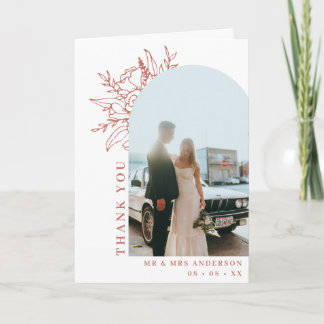 Tarjeta De Agradecimiento Sencillo Boda de fotografía del arco floral de Ter
