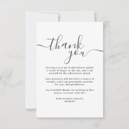 Tarjeta De Agradecimiento Sencillo Chorro Nupcial en Blanco y Negro