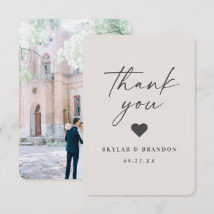 Tarjeta De Agradecimiento Sencillo Color Sólido Gardenia Blanco Fuera Boda