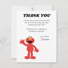 Tarjeta De Agradecimiento Sencillo Cumpleaños de Elmo 1er