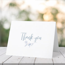 Tarjeta De Agradecimiento Sencillo elegante botánico floral verde azul