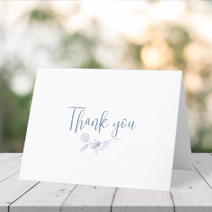 Tarjeta De Agradecimiento Sencillo elegante botánico floral verde azul