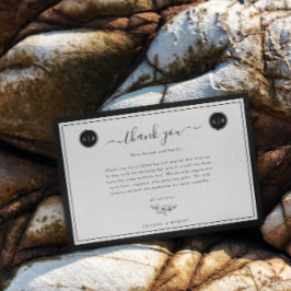 Tarjeta De Agradecimiento Sencillo Elegante en Blanco y Negro