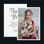 Tarjeta De Agradecimiento Sencillo Elegante Foto Cumpleaños Bat Mitzvah<br><div class="desc">Sencillo Elegante Foto Cumpleaños Bat Mitzvah Tarjeta de agradecimiento presenta el elegante texto "Gracias" en letra de caligrafía blanca en la parte frontal con su mensaje personalizado en el reverso. Personalice editando el texto en las cajas de texto. Diseñado por ©Evco Studio www.zazzle.com/store/evcostudio</div>