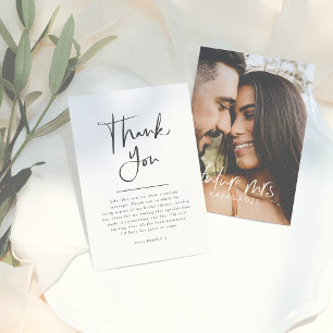 Tarjeta De Agradecimiento Sencillo Elegante Minimalista Ducha de Novia con F