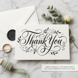 Tarjeta De Agradecimiento Sencillo Elegante | Nada Lujoso Solo Amor Nupcial