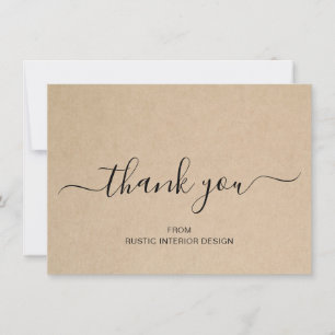 Tarjeta De Agradecimiento Sencillo Elegante Profesional Empresarial Rústico