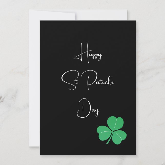 Tarjeta De Agradecimiento Sencillo elegante San Patrones Día Shamrock (Anverso)