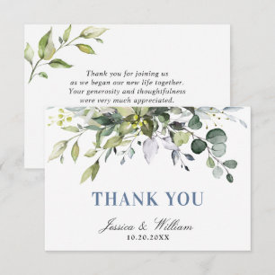 Tarjeta De Agradecimiento Sencillo Eucalipto Elegante Aquarela Verde