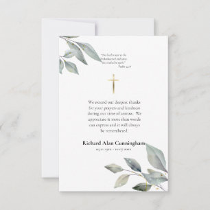 Tarjeta De Agradecimiento Sencillo funeral cristiano católico romano