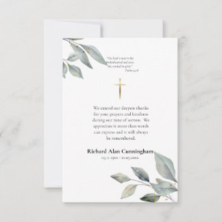 Tarjeta De Agradecimiento Sencillo funeral cristiano católico romano