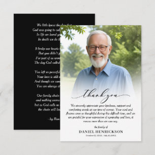 Tarjeta De Agradecimiento Sencillo Funeral Foto Simpatía