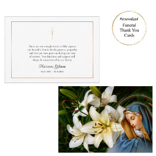 Tarjeta De Agradecimiento Sencillo Funeral / Memorial Católico