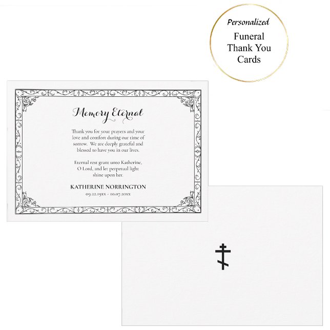 Tarjeta De Agradecimiento Sencillo Funeral Ortodoxo Elegante (Subido por el creador)