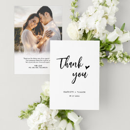 Tarjeta De Agradecimiento Sencillo guión romántico Boda de mensajes de fotos