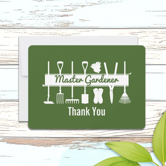 Tarjeta De Agradecimiento Sencillo jardín maestro verde forestal moderno (Subido por el creador)