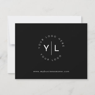 Tarjeta De Agradecimiento Sencillo logotipo de negocios moderno Blanco negro