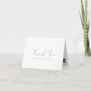 Tarjeta De Agradecimiento Sencillo Minimalista Elegante Moderno Oro Negocios