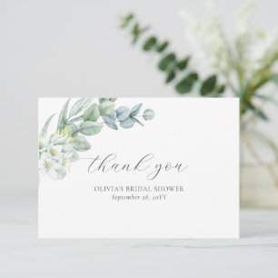 Tarjeta De Agradecimiento Sencillo Moderno Elegante Boho Verde Salvia Jardin