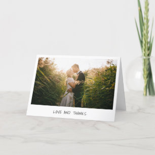 Tarjeta De Agradecimiento Sencillo Moderno Minimalista Boda Fotográfica