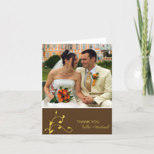 Tarjeta De Agradecimiento Sencillo personalizado de prisma amarilla foto mar