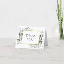 Tarjeta De Agradecimiento Sencillo y elegante eucalipto acuarela verde